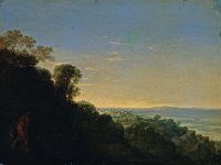 GG 550  GG 550, Adam Elsheimer (1578-1610), Morgenlandschaft ("Aurora"), Kupfer, 17 X 22 cm : Landschaft